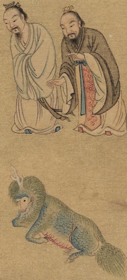 孔子が狩で麒麟を見出す図（18–19世紀）